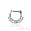 MULTI GEM CZ SABRE FAN RADIANCE SEPTUM HINGED CLICKER